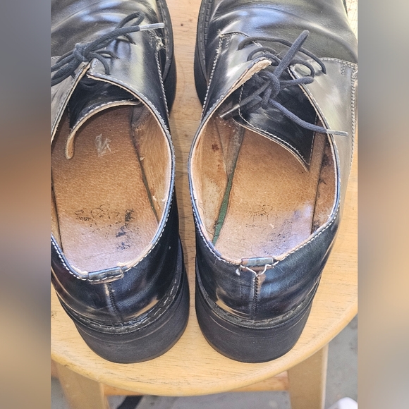 Vintage John Fluevog Women's Platform Shoes Size 9 Black Leather Lace Up Oxford - Picture 6 of 11